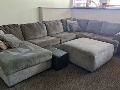 Couch. Modular comfortable microfiber. green