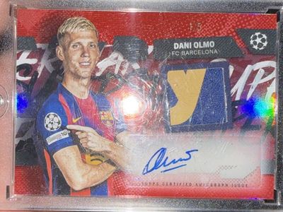 Dani olmo Auto Relic red 1/5 Topps 2025-26 UEFA CC Barcelona TSAR-DO