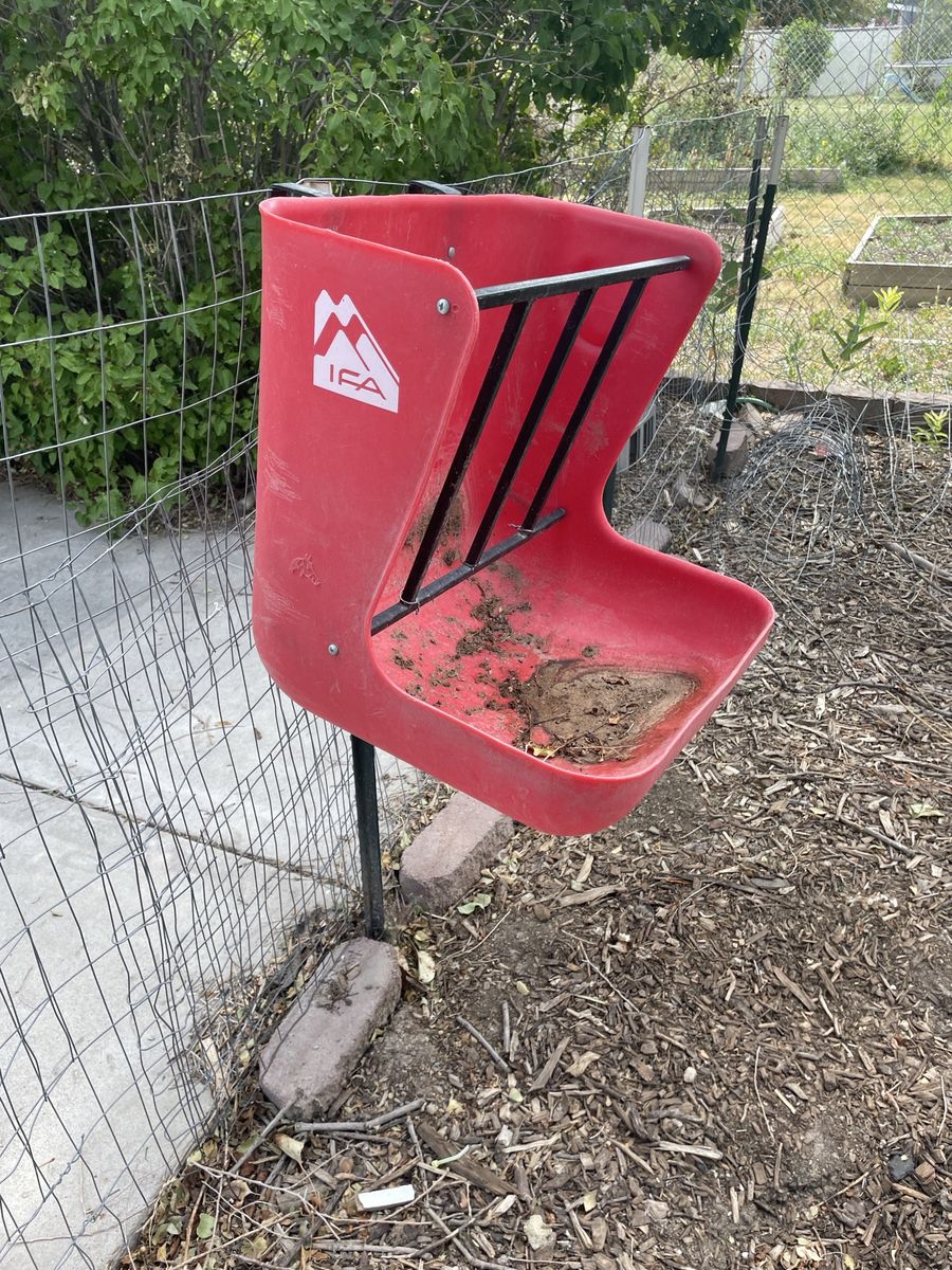 IFA Red Wall Mount Hay Feeder for Livestock - Used, Durable Plastic