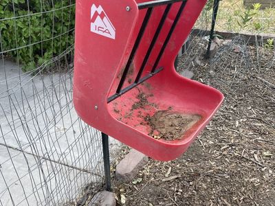IFA Red Wall Mount Hay Feeder for Livestock - Used, Durable Plastic