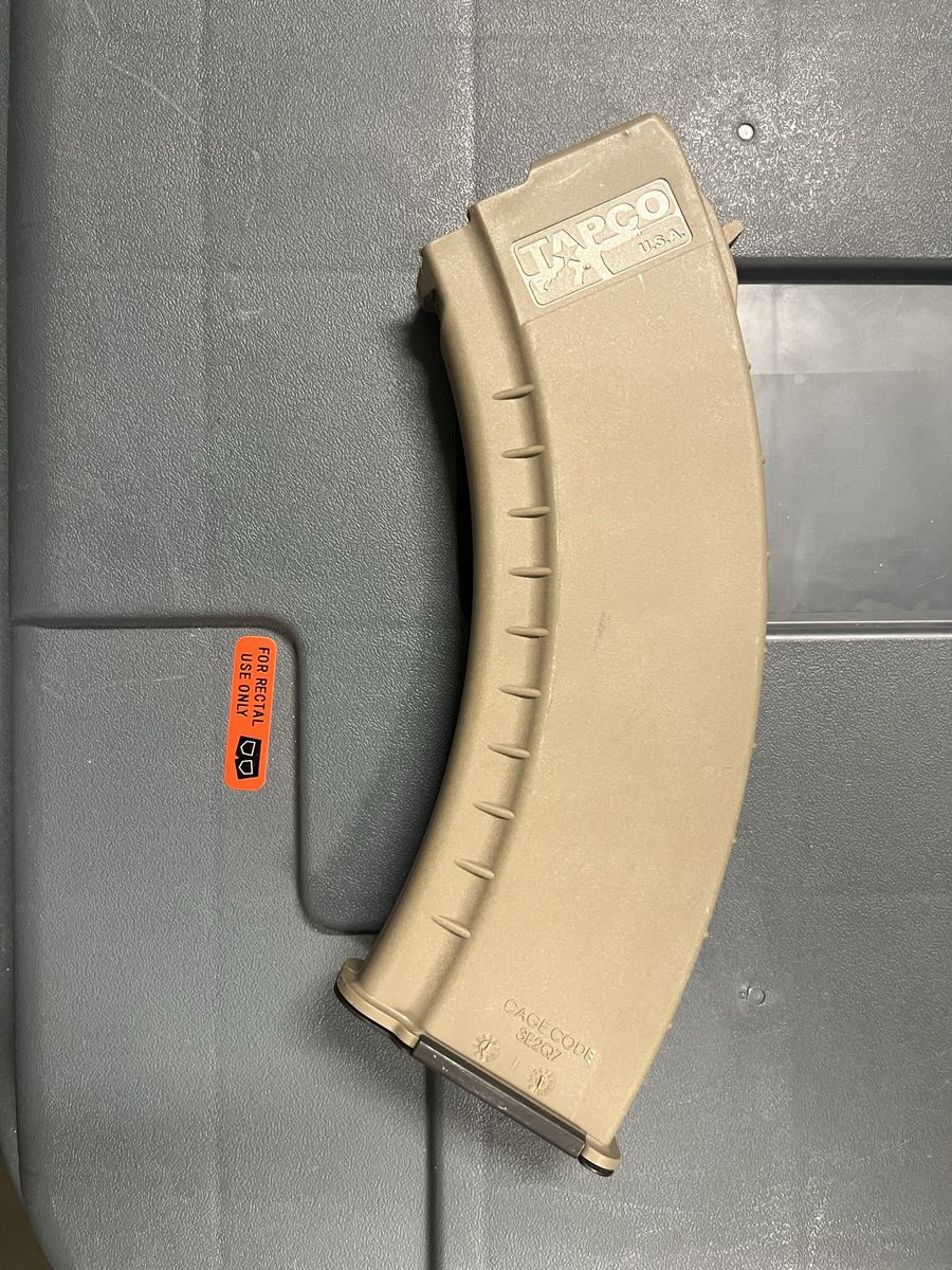 TAPCO AK 47 7.62x39 FDE polymer magazines Like New (11) Available