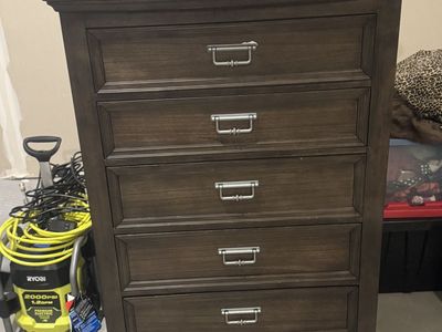 Wooden Dresser Set (2 matching dressers with mirror attachment)