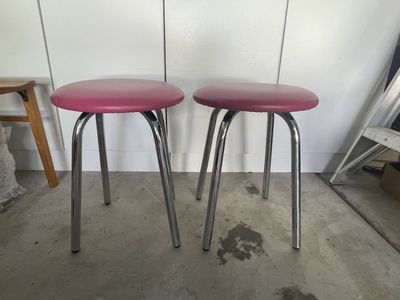 Pink padded stools
