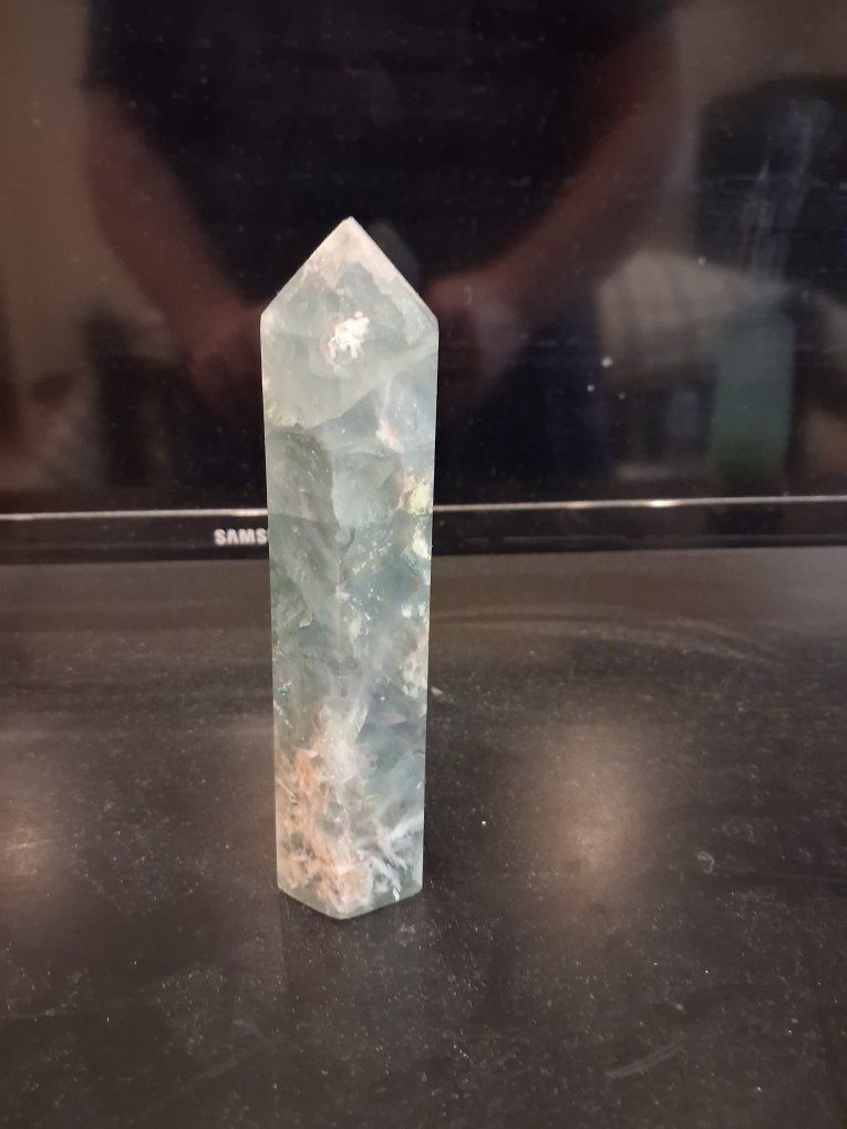 Green Fluorite Crystal Tower Obelisk