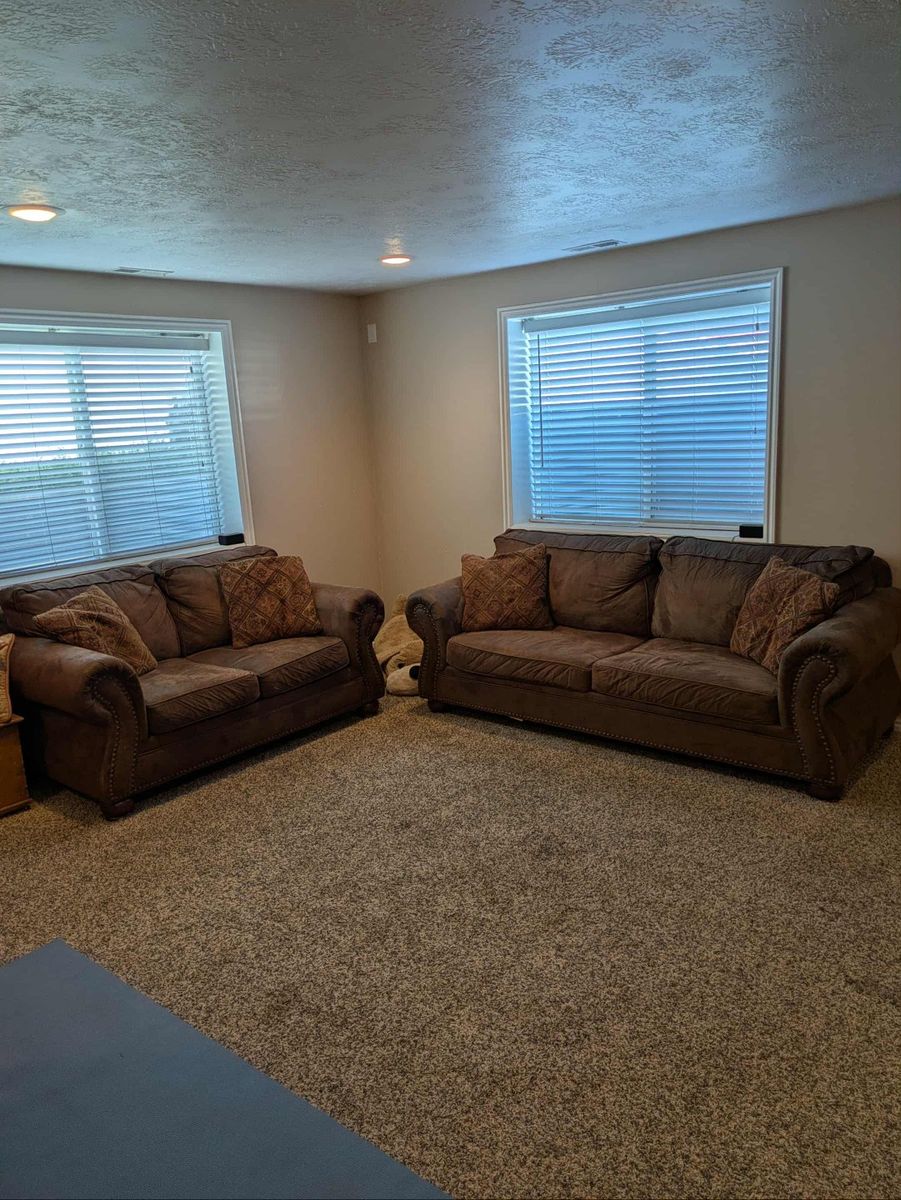 Brown microfiber couches (sold in set or separate)