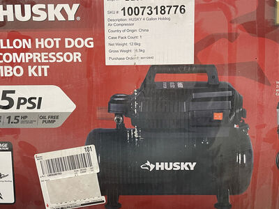 New 4 GALLON HOT DOG AIR COMPRESSOR COMBO KIT