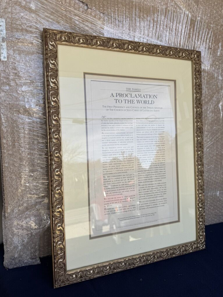 Custom Framed Proclamation To The world