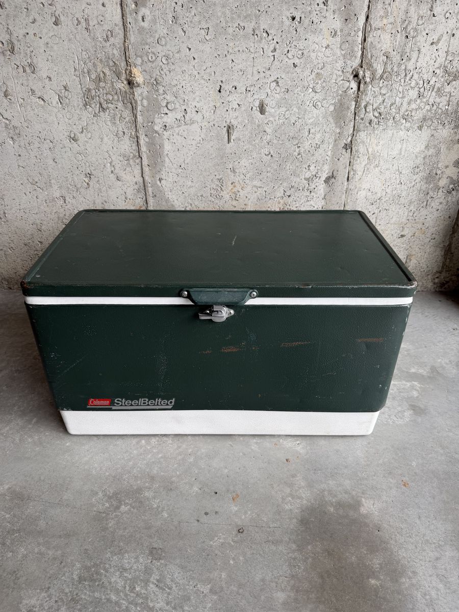 Vintage Coleman Steel Belted Cooler - Classic Green - $80