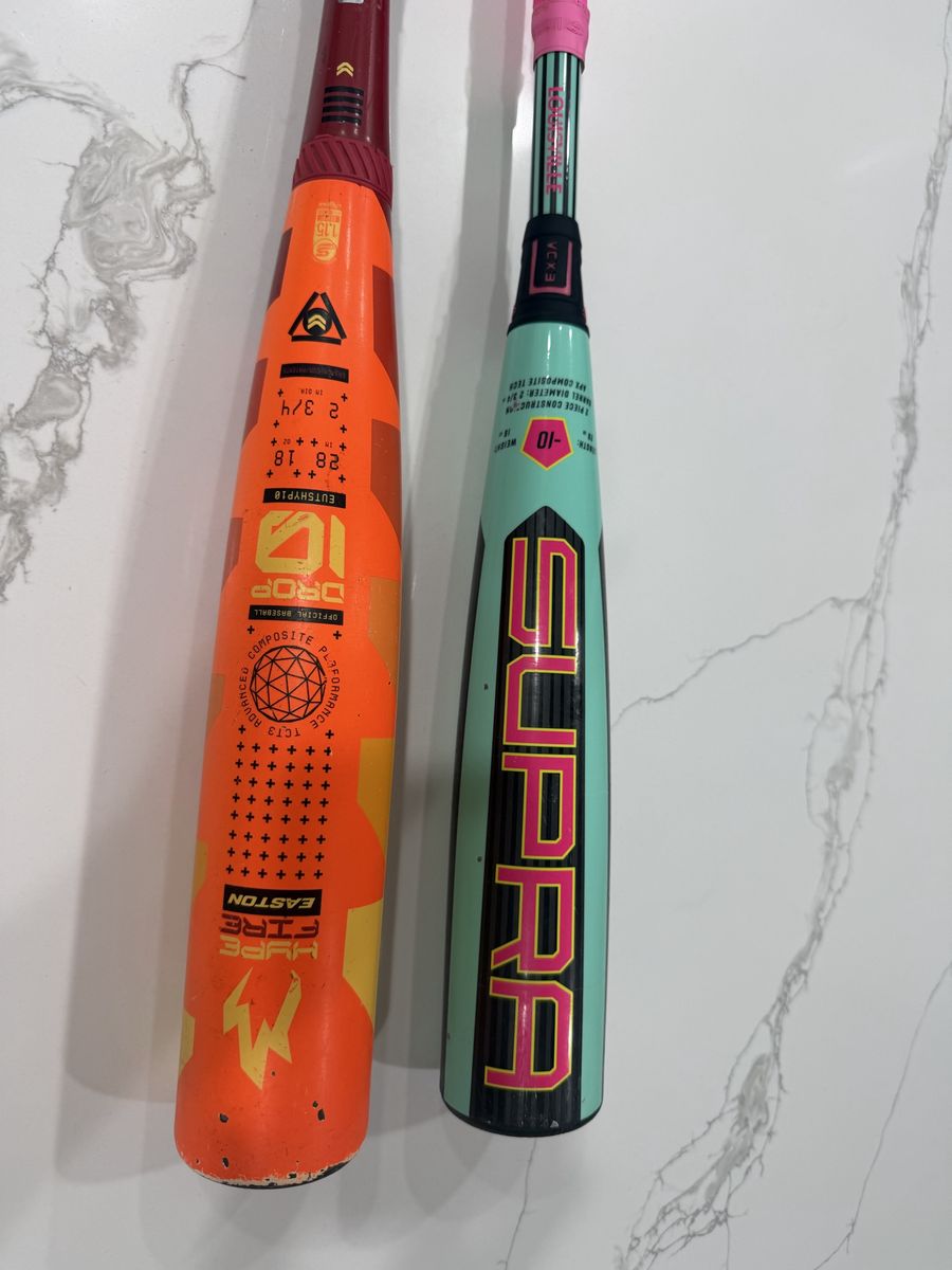 Easton Hype Fire & Louisville Supra Youth Baseball Bats 28"/18oz & 29"/19oz (-10 Drop)