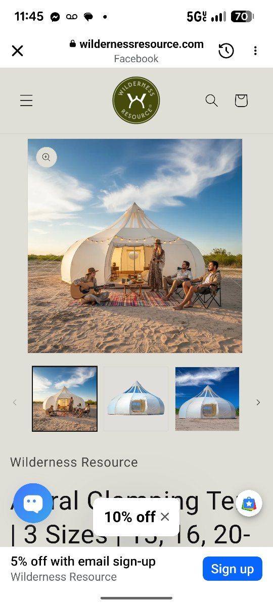 "Burning Man" Burners  Wilderness Resource Astral Luxury Glamping YURT Tent with Skylight and Stove Jack 20 foot diameter Brand 