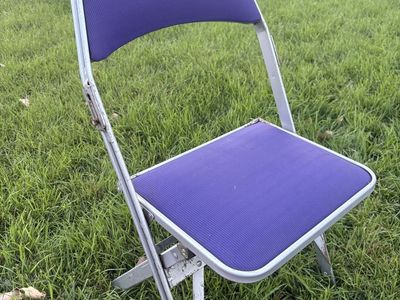 Purple Padded Folding Chair Metal Frame