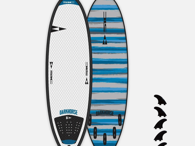 SIC Darkhorse 5'8" Soft Surfboard 40L New FCS Fusion 5 Fin Surf Board Blue