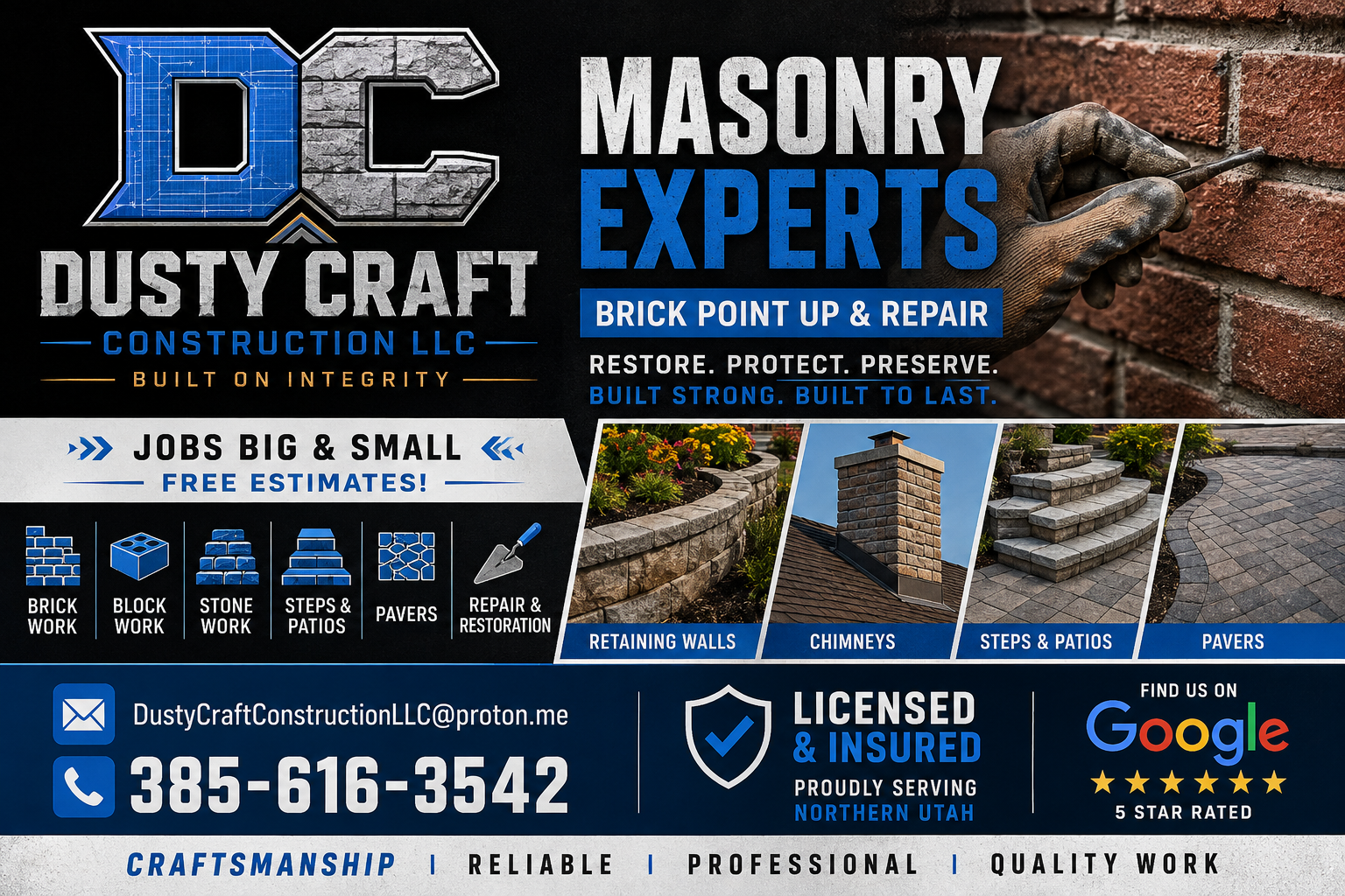 Brick Repair | Point-Up | Chimneys | Block | Pavers | Free Estimates (Big Savings)