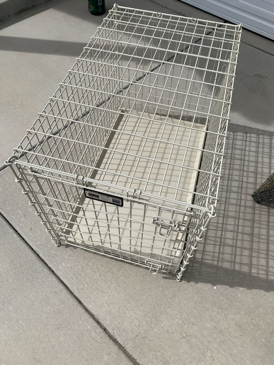 New 36” large Folding Metal Dog Crate - White, Model 36C
