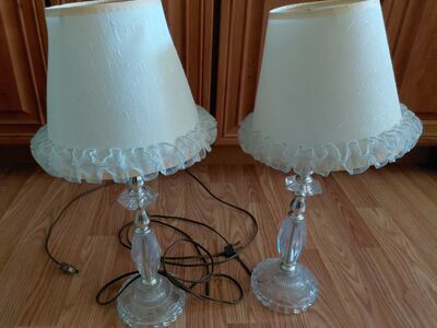 Table top glass matching lamps