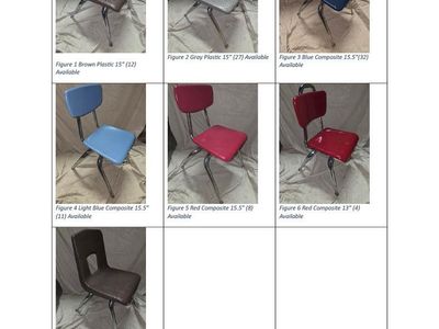 Kids and Adult Chairs Stacking Multiple Colors and Sizes Available $8-$9 Each