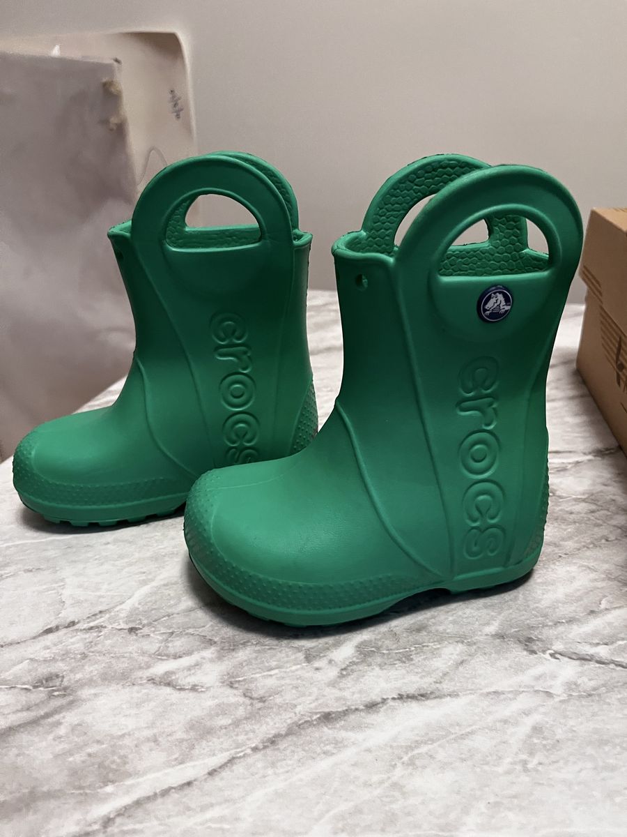 Crocs Kids Handle It Waterproof Rain Boots - Green size 6
