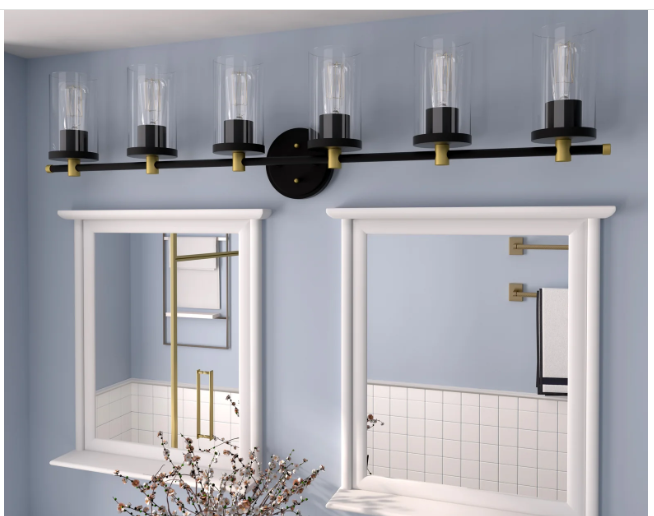 ACROMA Iria 45-in 6 Light Matte Black Modern/contemporary Bathroom Vanity light