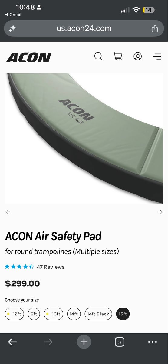 ACON Air Safety Pad for Round Trampolines —15ft