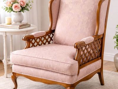 Vintage Blush French Provincial Accent Chair