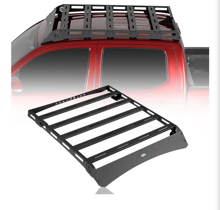 Hooke Road Tacoma Roof Rack: Carbon Steel, Textured Black, Wind Deflector, E-Coat Finish