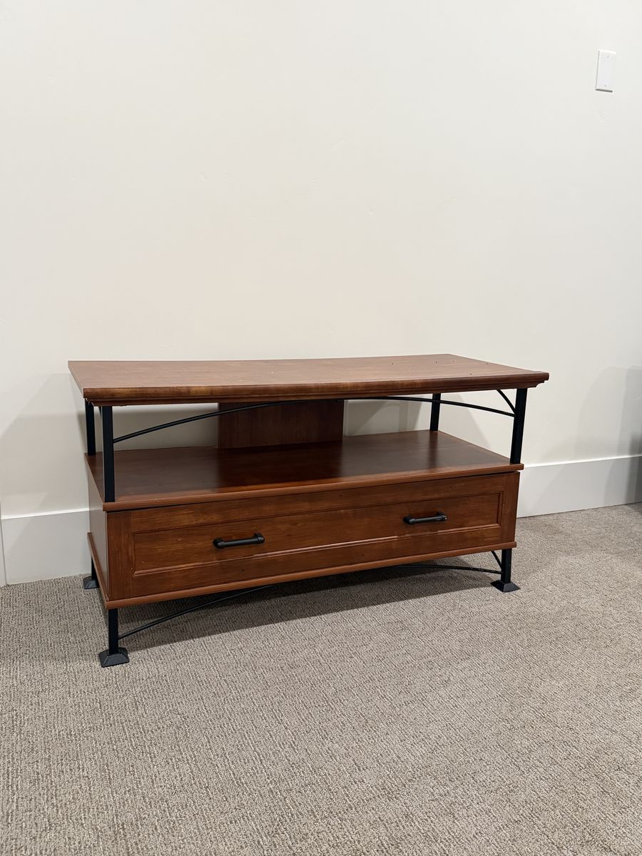TV Media Console with Open Shelf & Storage Drawer