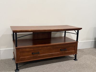 TV Media Console with Open Shelf & Storage Drawer
