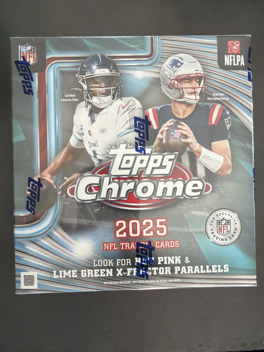 Topps Chrome 2025 NFL Trading Cards Factory Sealed Mega Box