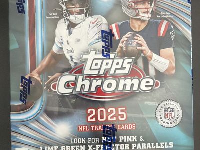 Topps Chrome 2025 NFL Trading Cards Factory Sealed Mega Box