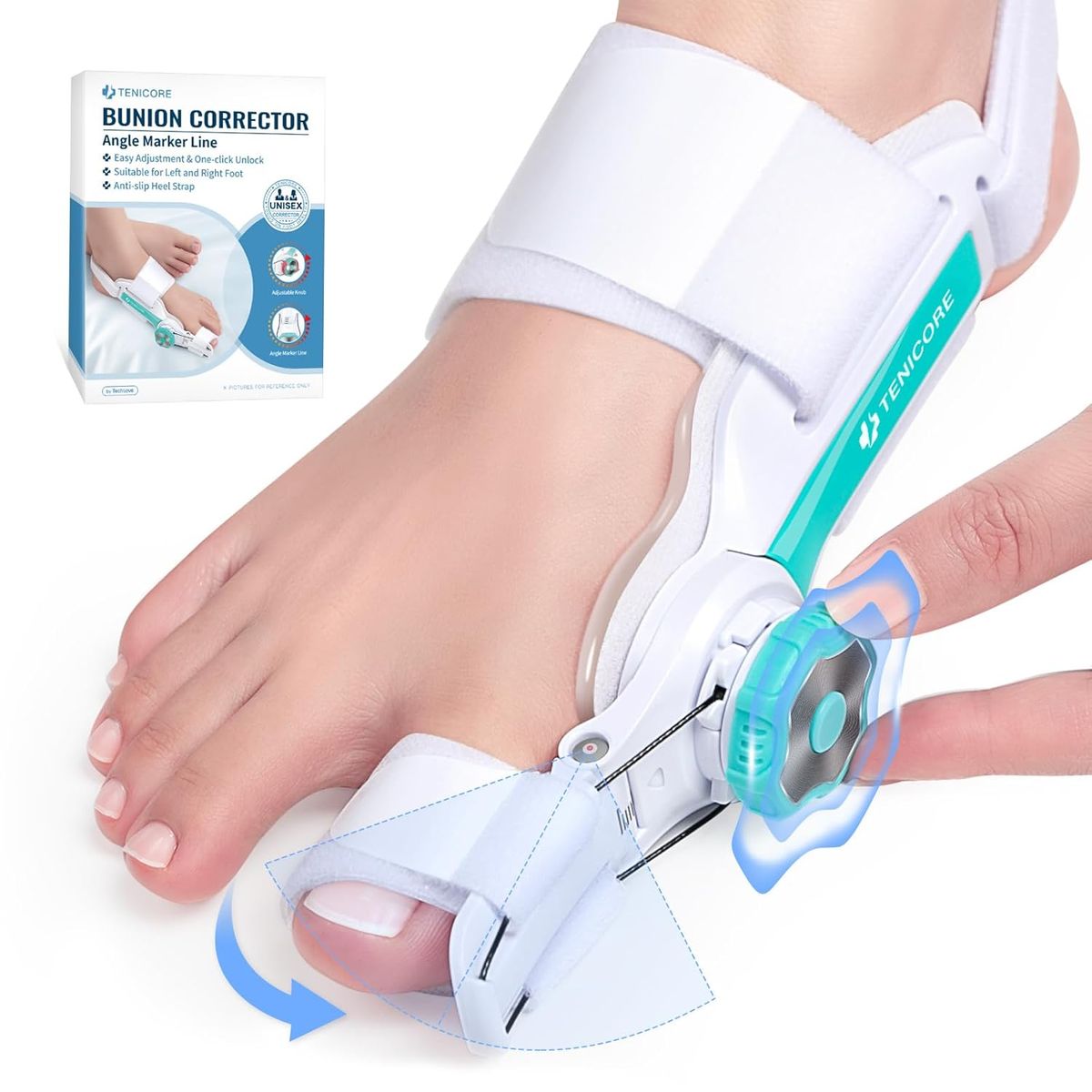 NEW Bunion Corrector Big Toe with Precision Angle Marker, Bunions Fix for Relief, Fits Left and Right Feet, Green-1pc
