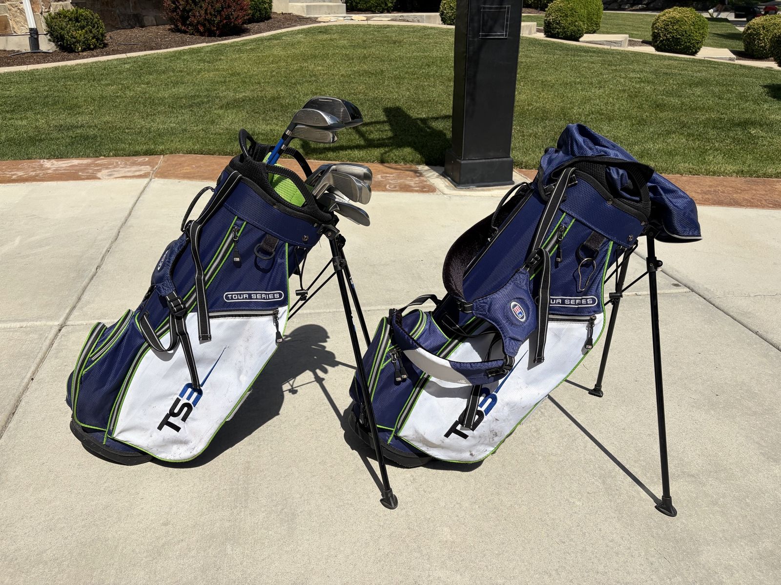 Golf clubs and bags