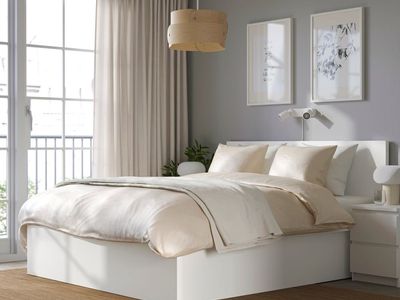 IKEA Malm White Full Storage Bed Frame with Lift-Up Slatted Base and Underbed Storage