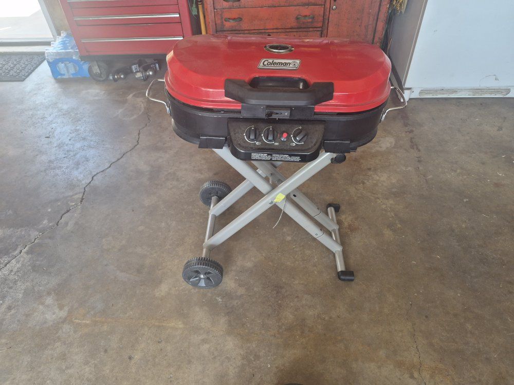 Coleman RoadTrip LXE Propane Grill - Portable & Folding Stand - Red