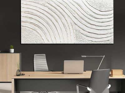 NEW 29x58 Large Abstract Canvas Wall Art for Living Room Hand Painted White Minimalist Textured Painting Modern Neutral