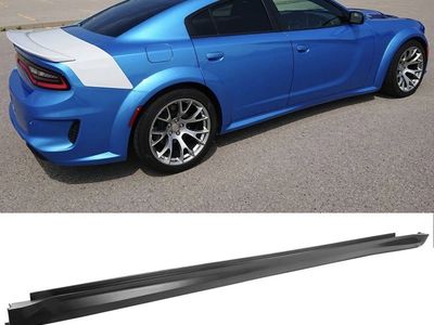 For 20-23 Dodge Charger SRT Hellcat Widebody Style Unpainted PP 2PCS Side Skirts