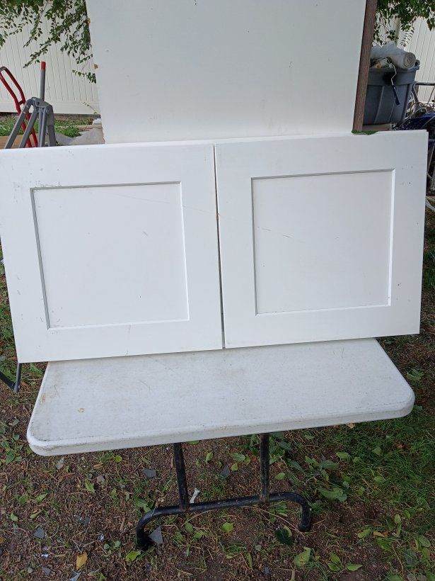 White Shaker Kitchen Cabinet Doors - Set of 2