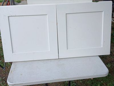 White Shaker Kitchen Cabinet Doors - Set of 2