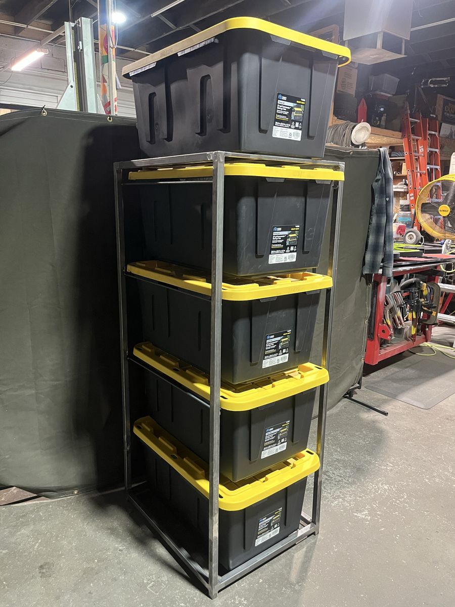 Steel storage bin rack
