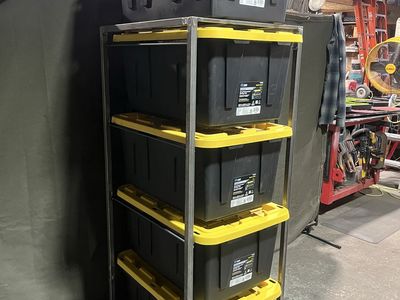 Steel storage bin rack