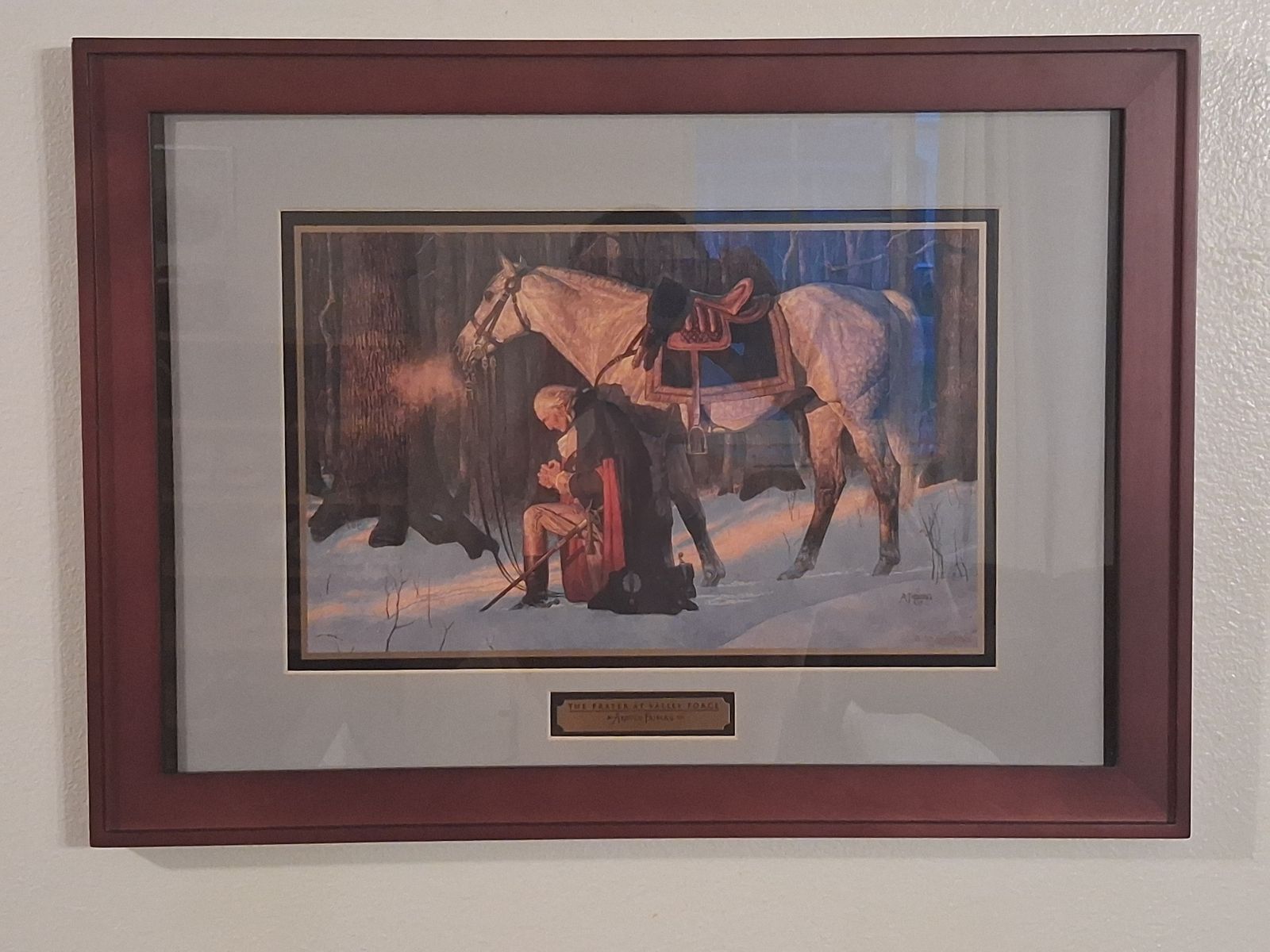 Framed Art: The Prayer at Valley Forge by Arnold Friberg
