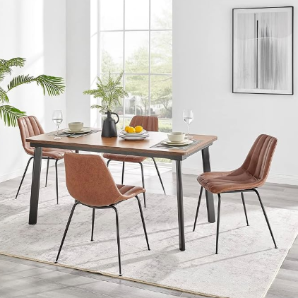 npd furniture and more Robert Faux Leather Dining Side Chair, (Set of 4)