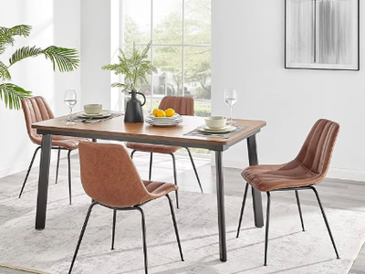 npd furniture and more Robert Faux Leather Dining Side Chair, (Set of 4)