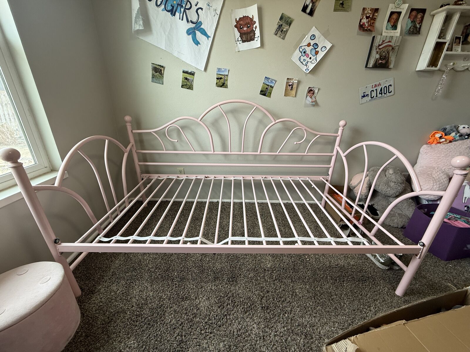 Super cute pink metal twin daybed