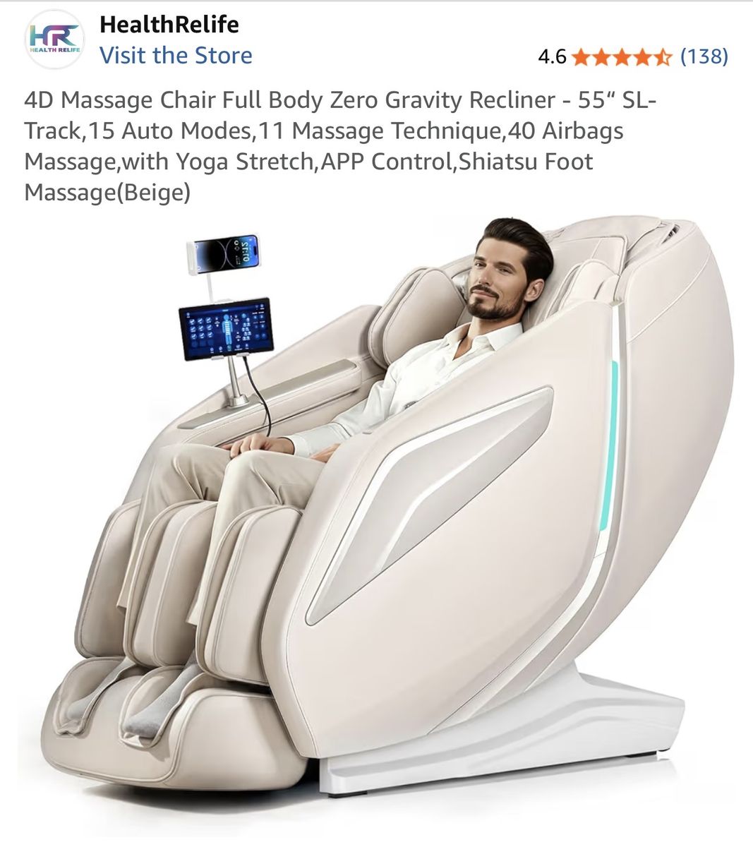 HealthRelief 4D Massage Chair