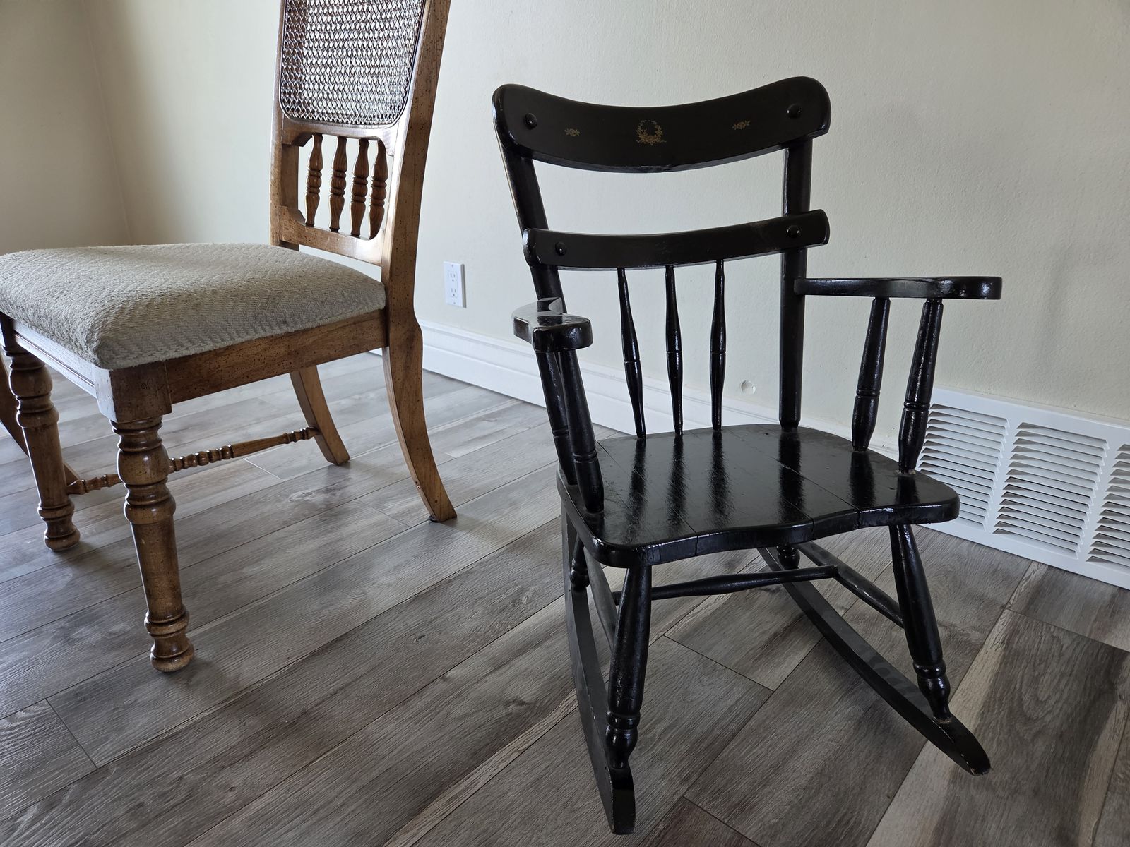 Antique American Hitchcock Style Children's Rocking Chair