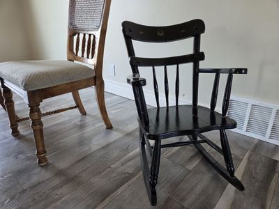 Antique American Hitchcock Style Children's Rocking Chair