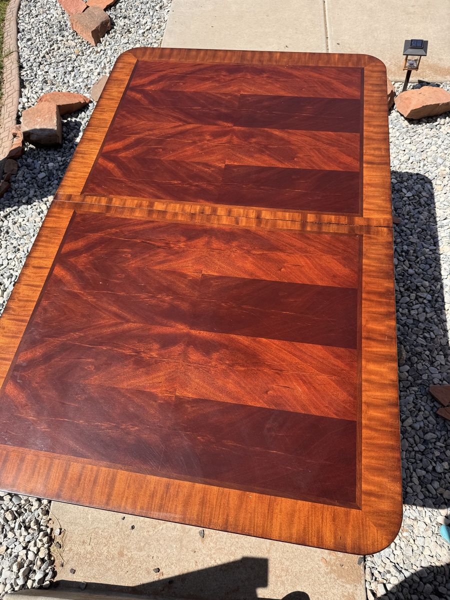 Expandable Wood Dining Table Set + 5 Chairs & Cover