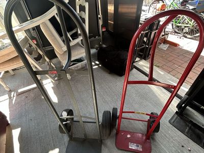 Asking $100 For Both Milwaukee Dollies Red One Has 600 lbs Rating and The Gray One With D Handle is Rated For 800 lbs.