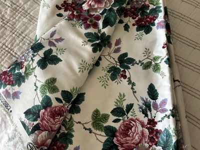Vintage Floral Print Fabric Made in USA Rose Pattern, “Pleasant Valley” by Waverly