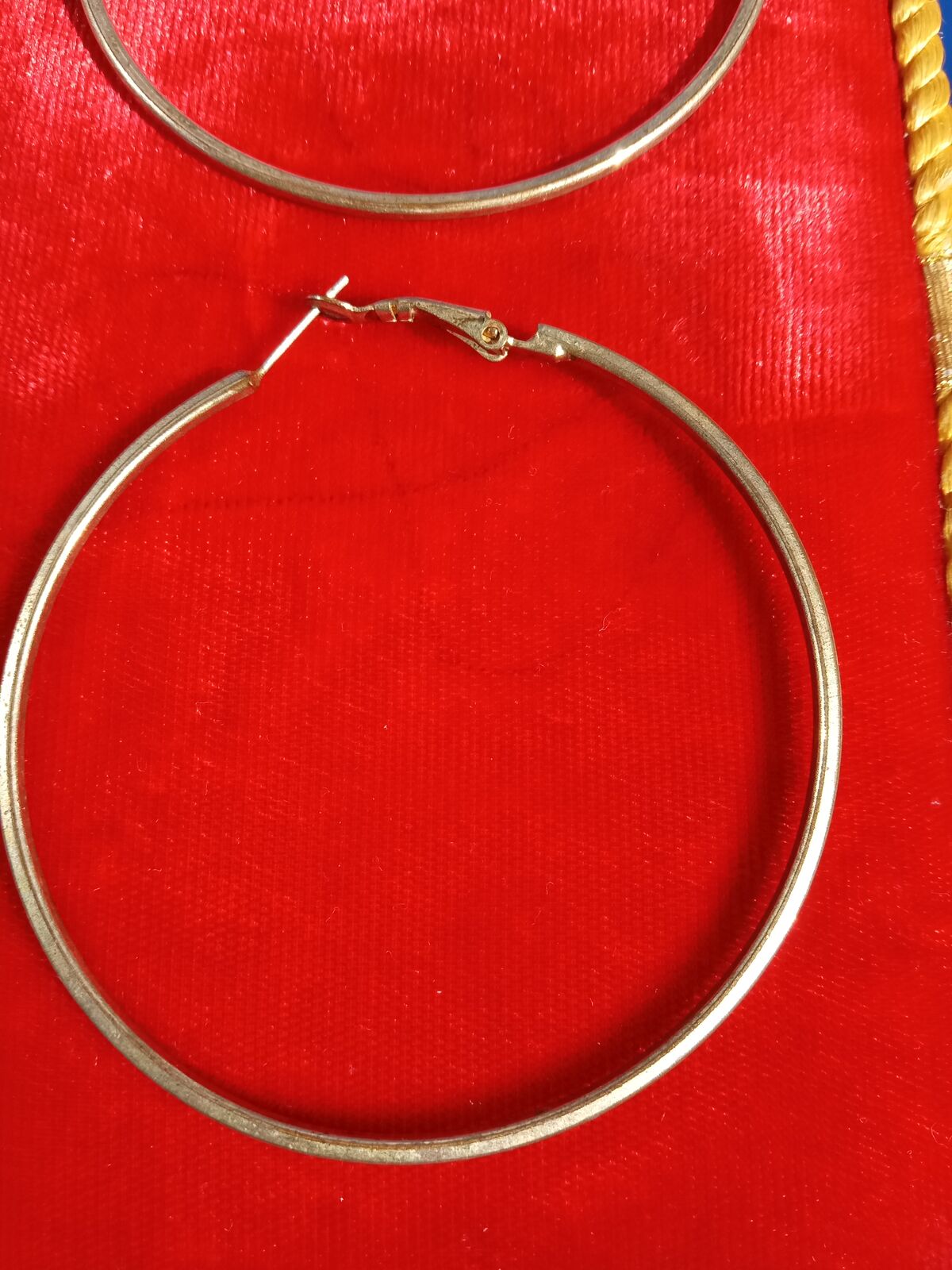 Vintage large silver hoop earrings
